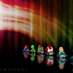 super mario kart colourful
